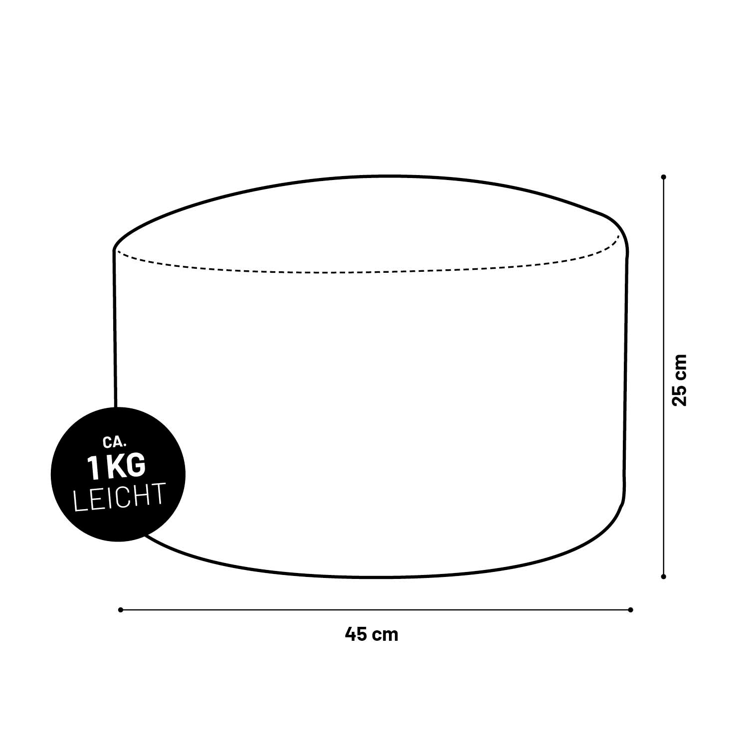 Comfort Line Pouf Feincord - 25 x 40 cm - 50 l - Dunkelblau