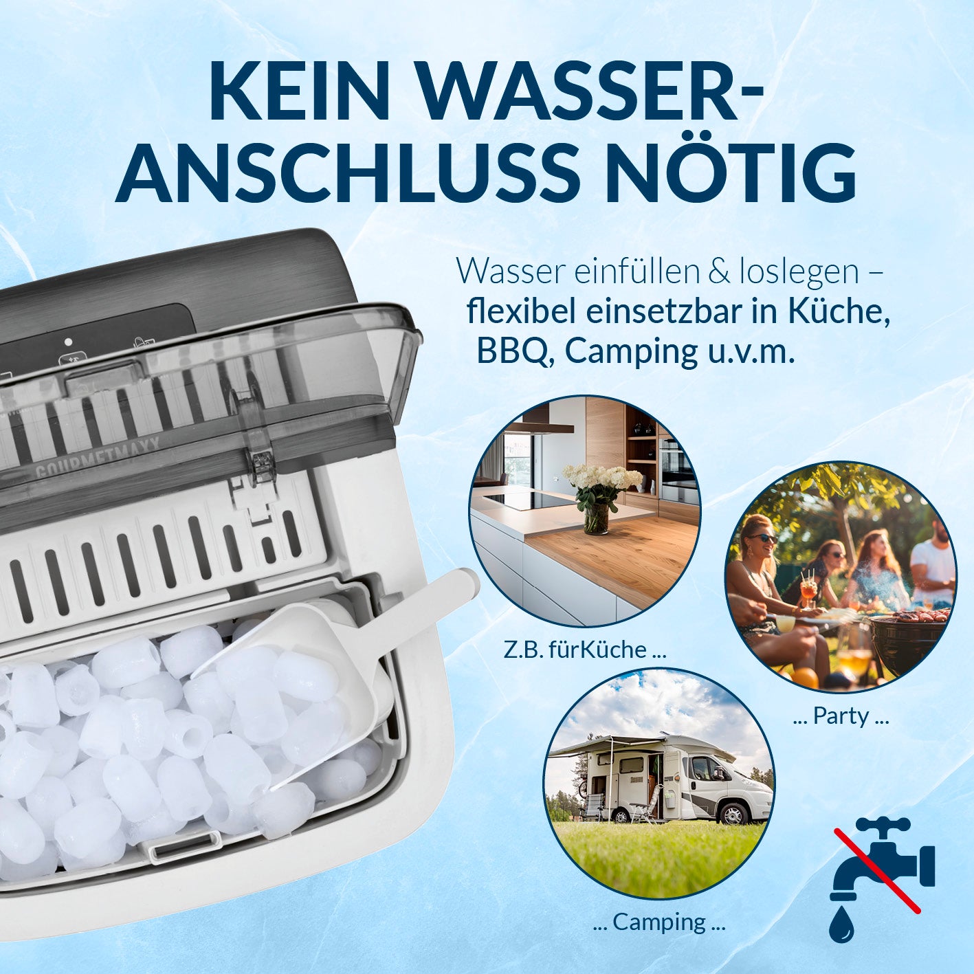 Eiswürfelmaschine - 1-l-Wassertank