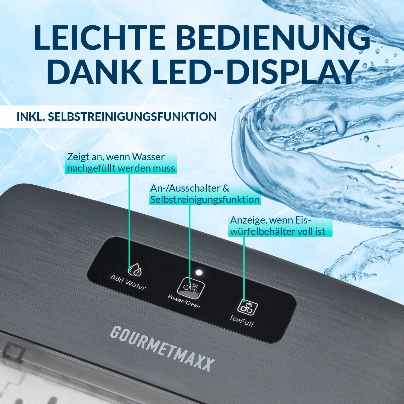 Eiswürfelmaschine - 1-l-Wassertank