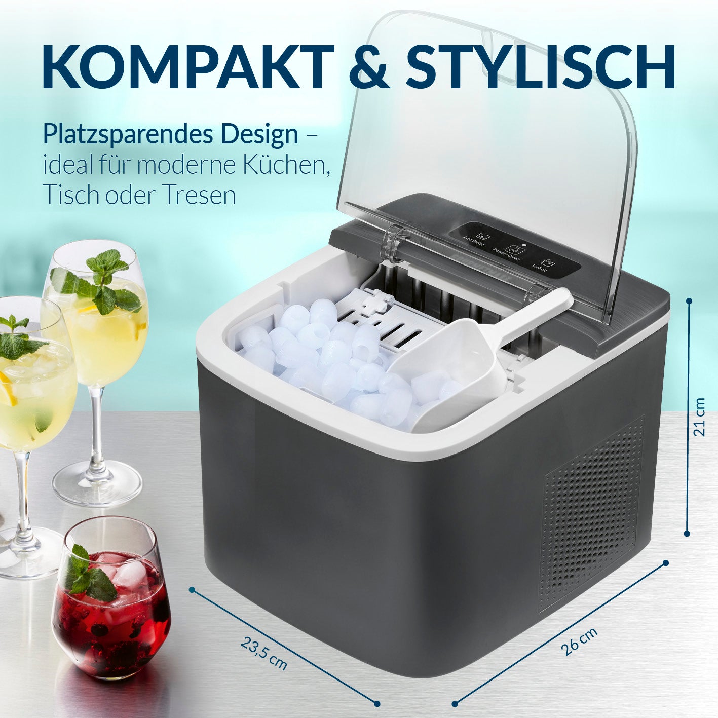 Eiswürfelmaschine - 1-l-Wassertank