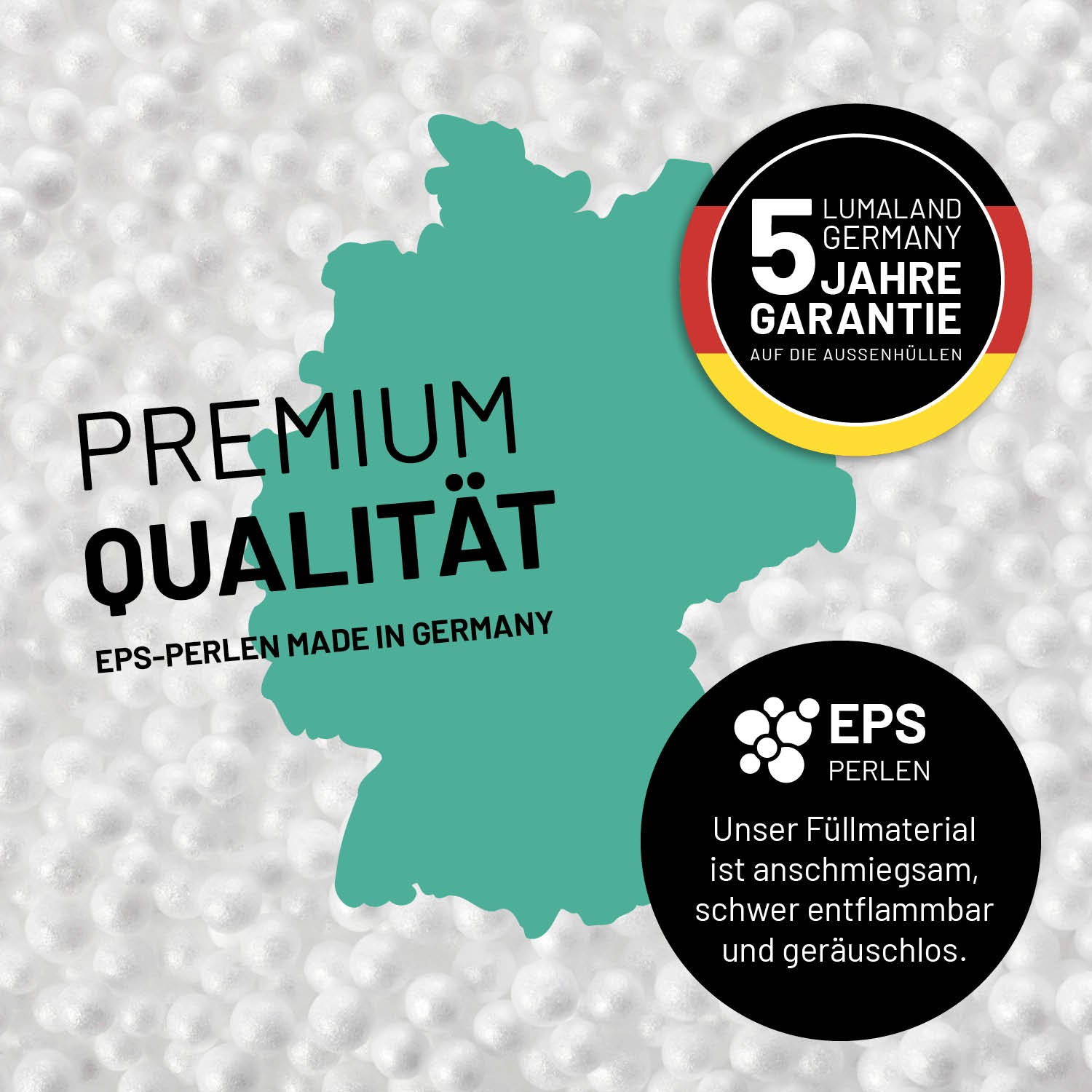 Flexi Comfort Sitzsack (320 L) in Navyblau mit Premium EPS-Perlenfüllung, 5 Jahre Garantie, made in Germany.