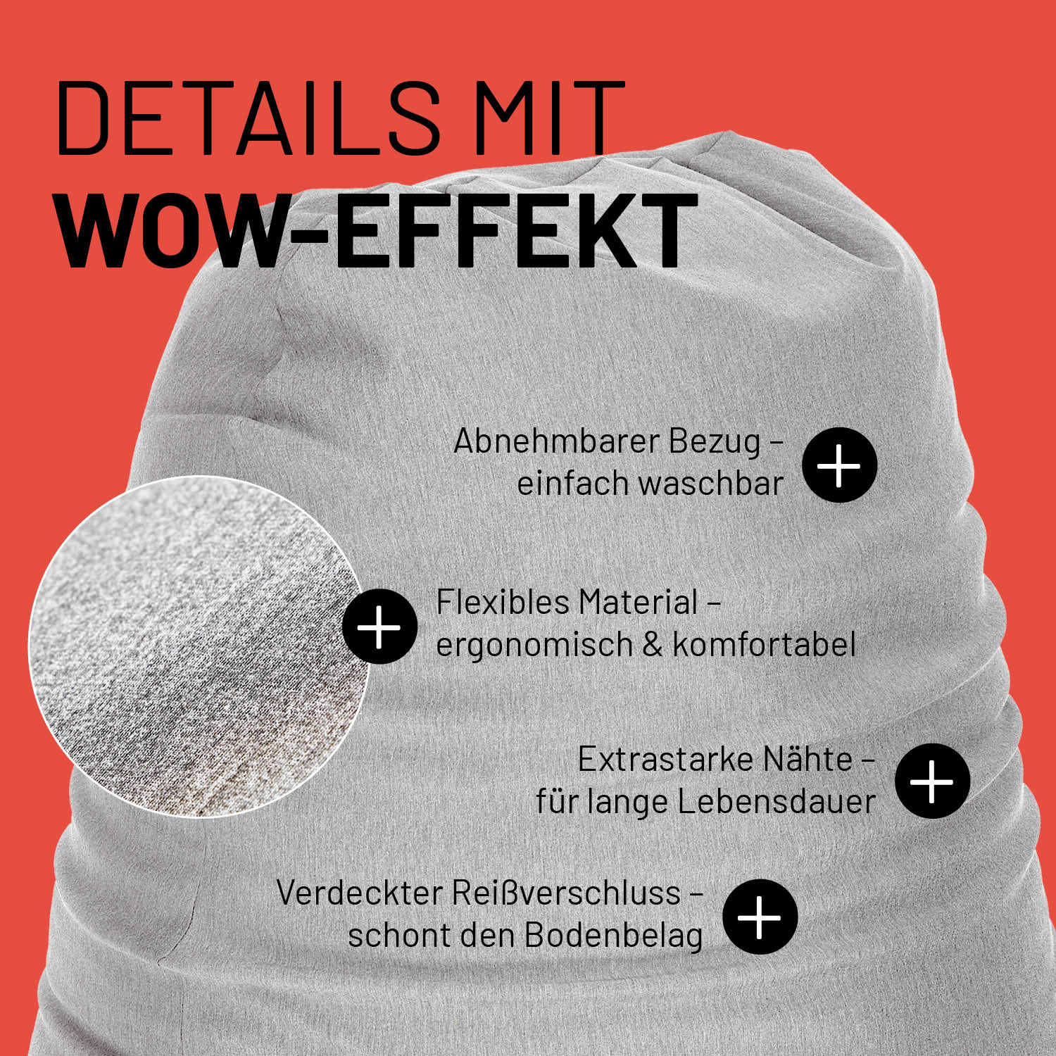 Flexi Comfort Sitzsack (380 L) - indoor - Hellgrau