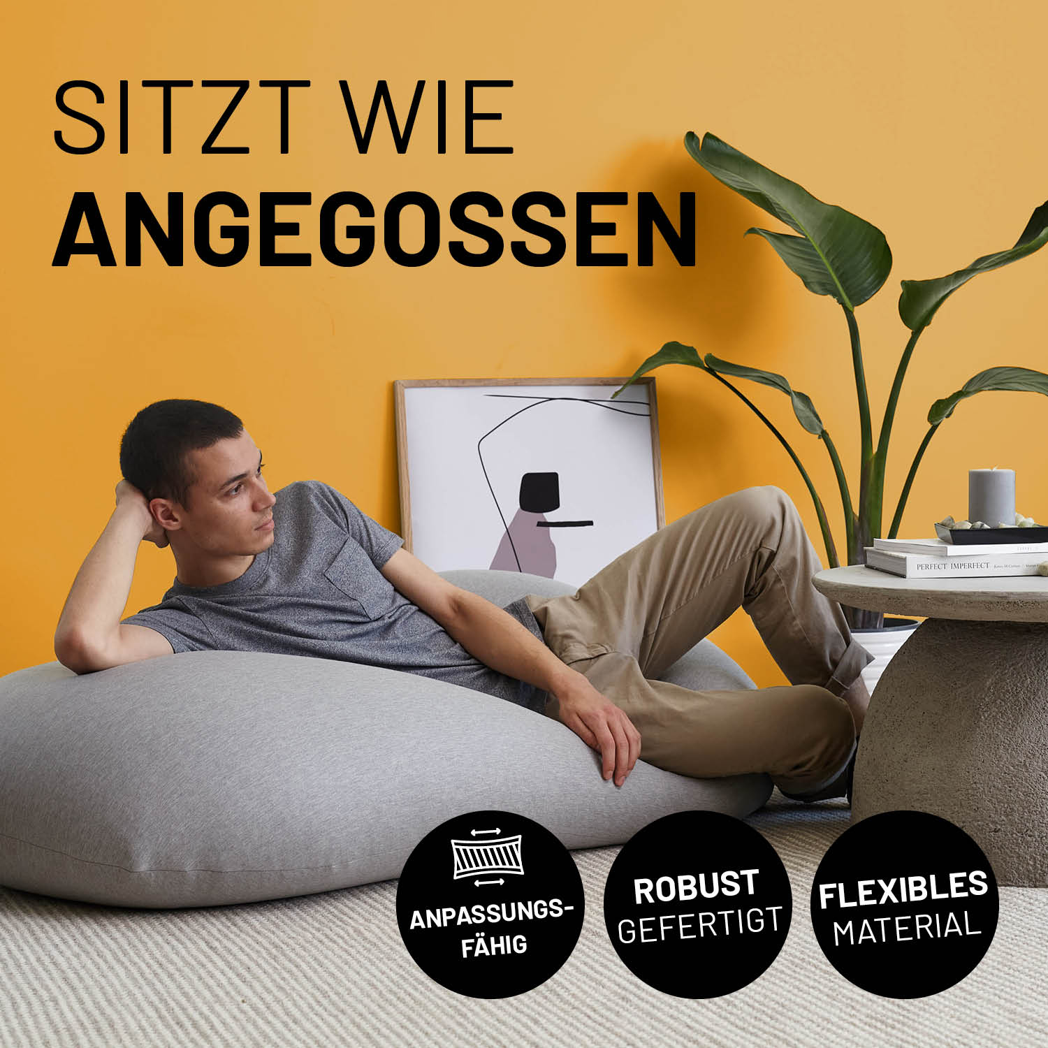 Flexi Comfort Sitzsack (380 L) - indoor - Hellgrau