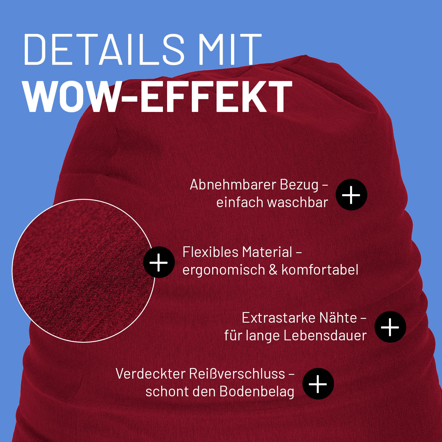 Flexi Comfort Sitzsack (380 L) - indoor - Rot