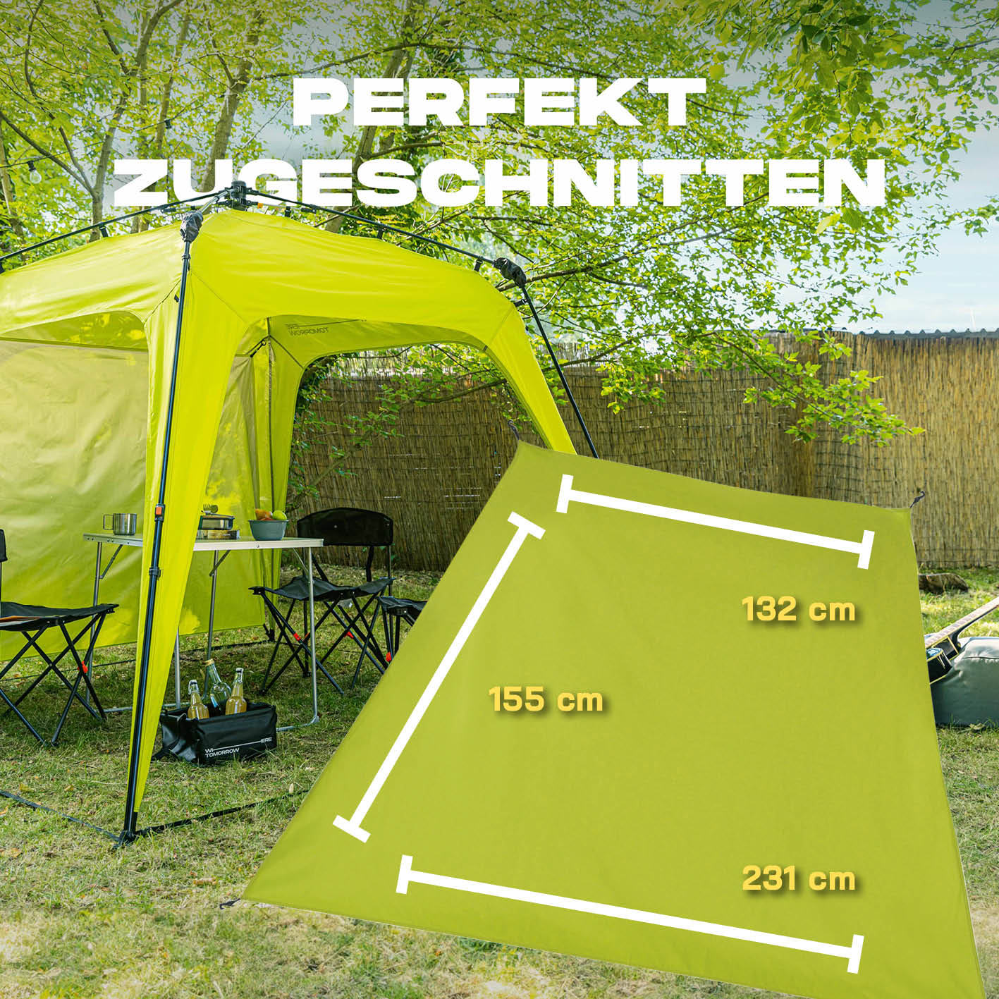 Pop Up Pavillon Gartenzelt - Seitenwand - Grün