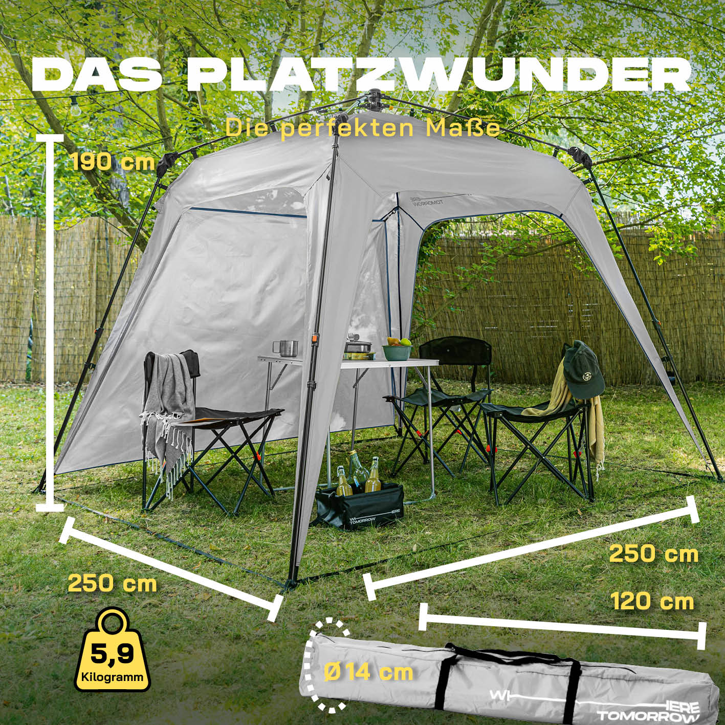 Pop up Pavillon - Hellgrau