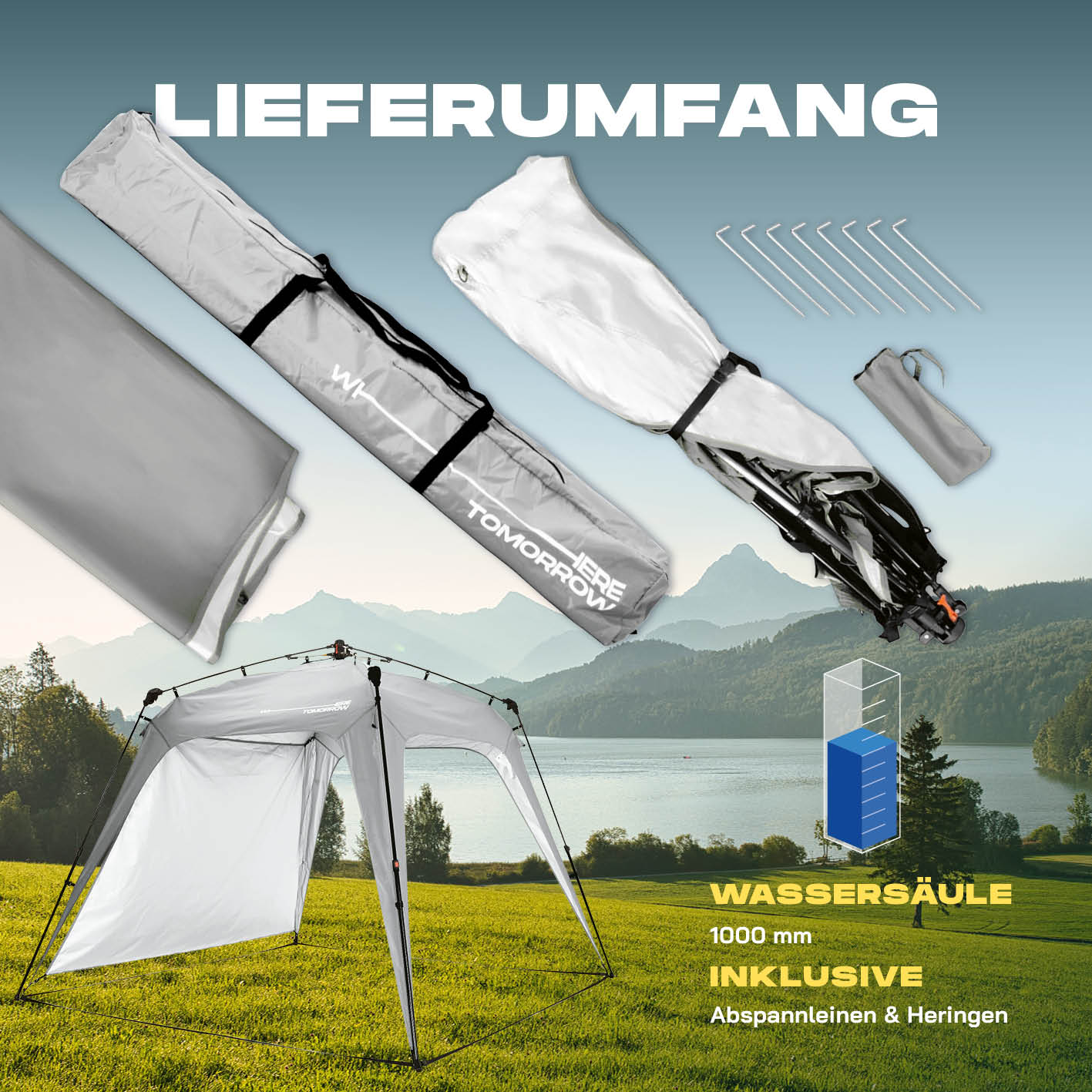 Pop up Pavillon - Hellgrau