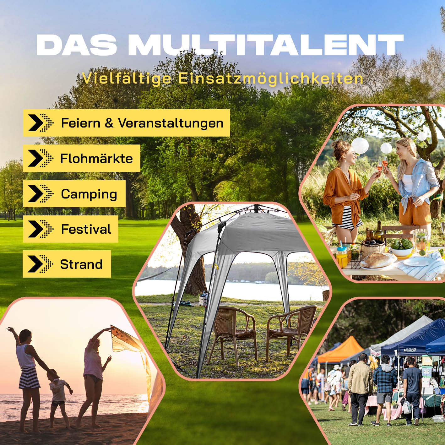 Pop up Pavillon - Hellgrau