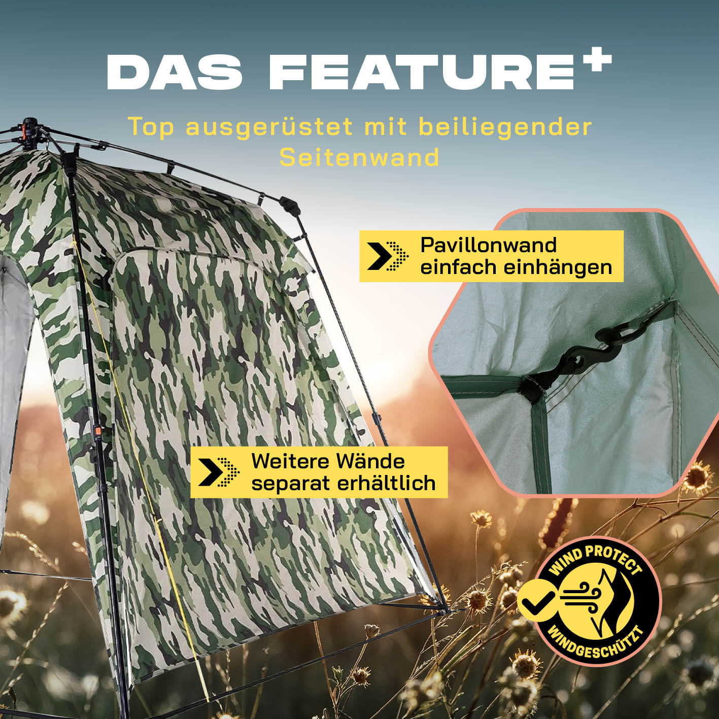 Pop up Pavillon - Camouflage Grün