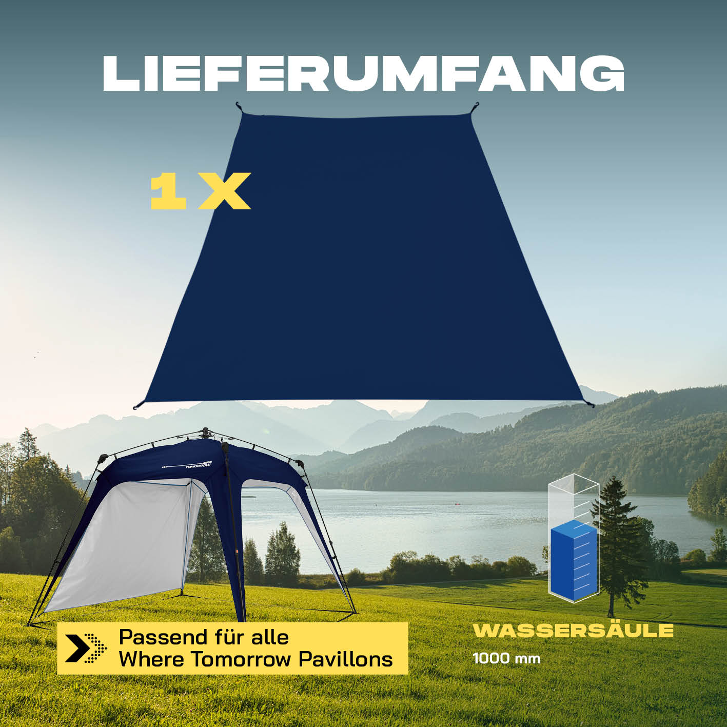 Pop Up Pavillon Gartenzelt - Seitenwand - Navy