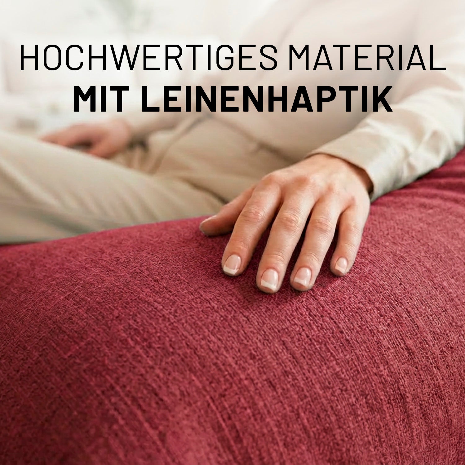 Sitzsack Interior Line (370 L) - indoor - Rot aus hochwertigem Material mit angenehmer Leinenhaptik für komfortables Sitzen.