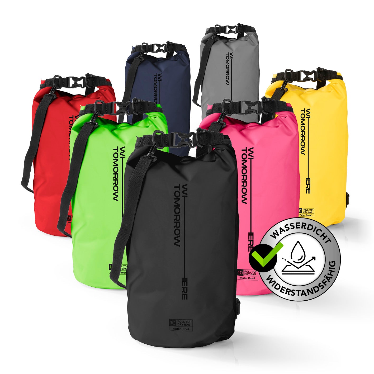 Dry Bag 10L - Style 02 - Schwarz
