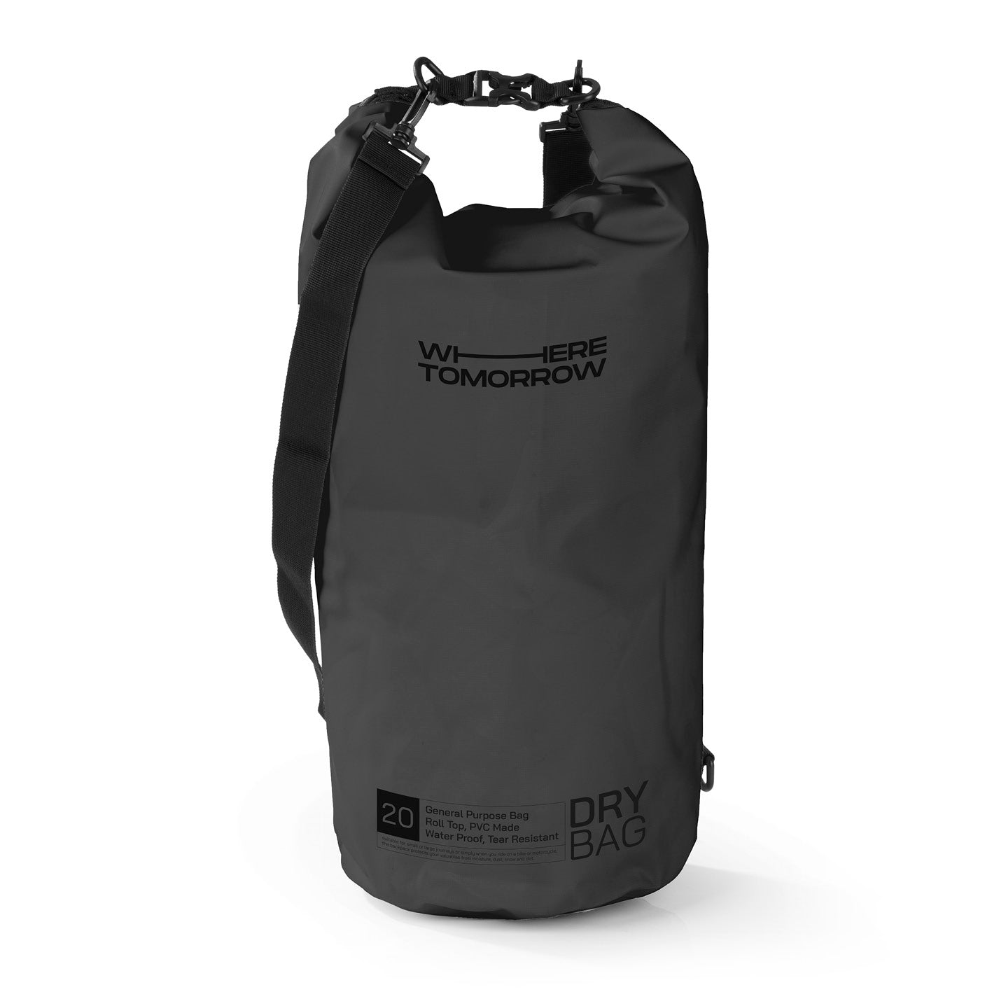 Where Tomorrow Dry Bag 20L - Style 01 - Schwarz