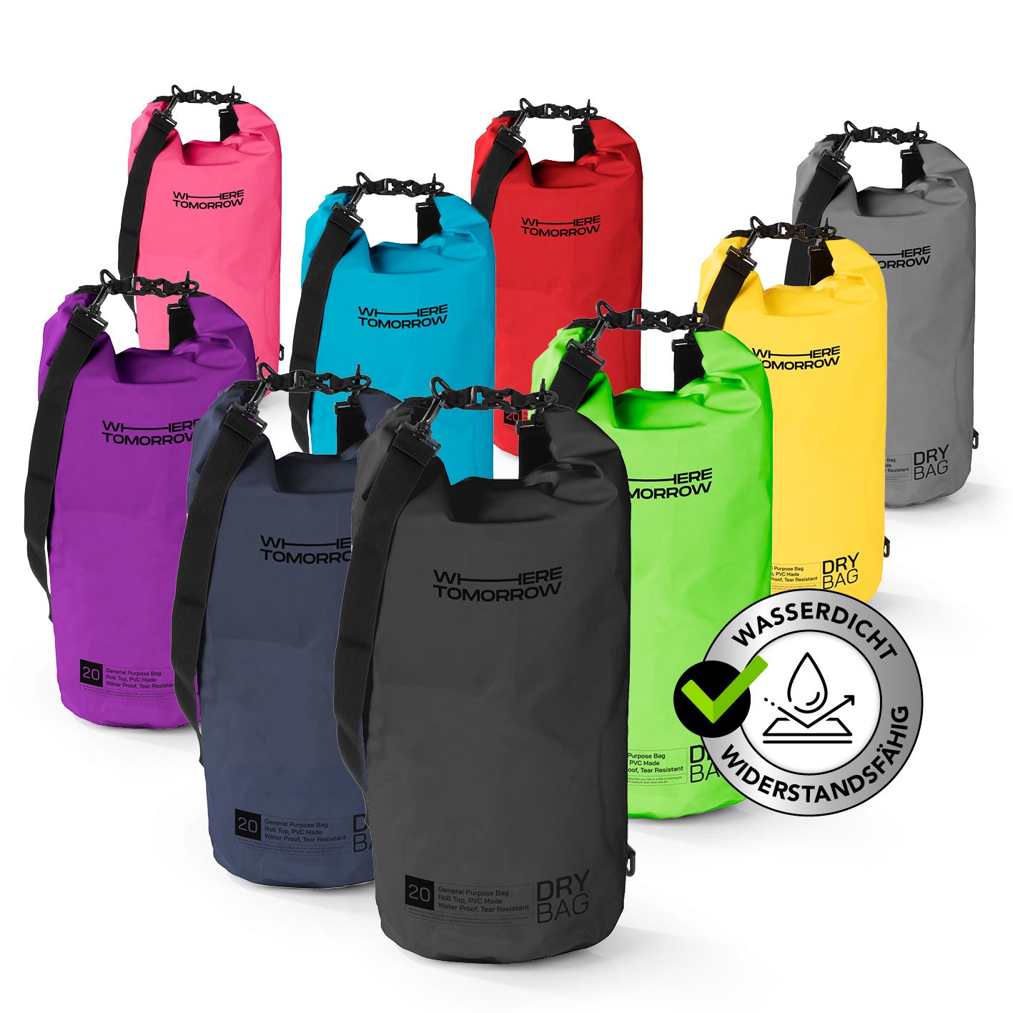 Dry Bag 20L - Style 01 - Schwarz