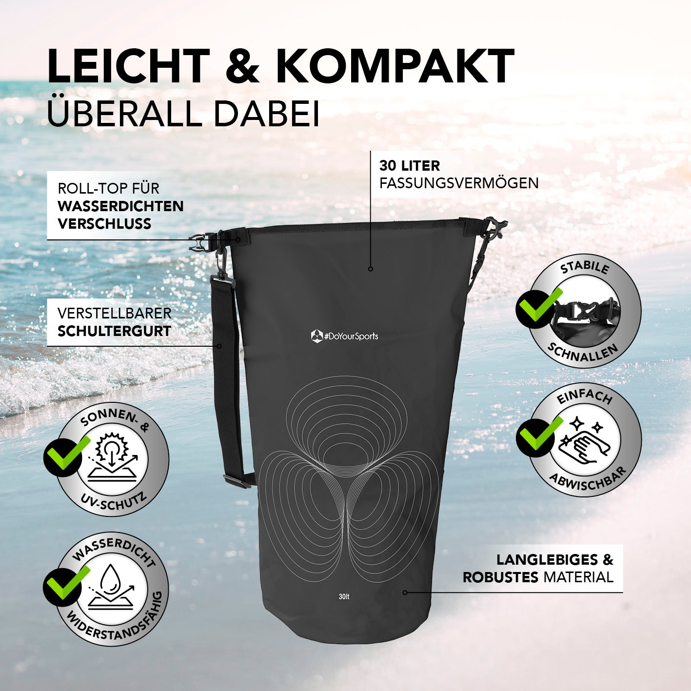 Dry Bag 30L - Schwarz