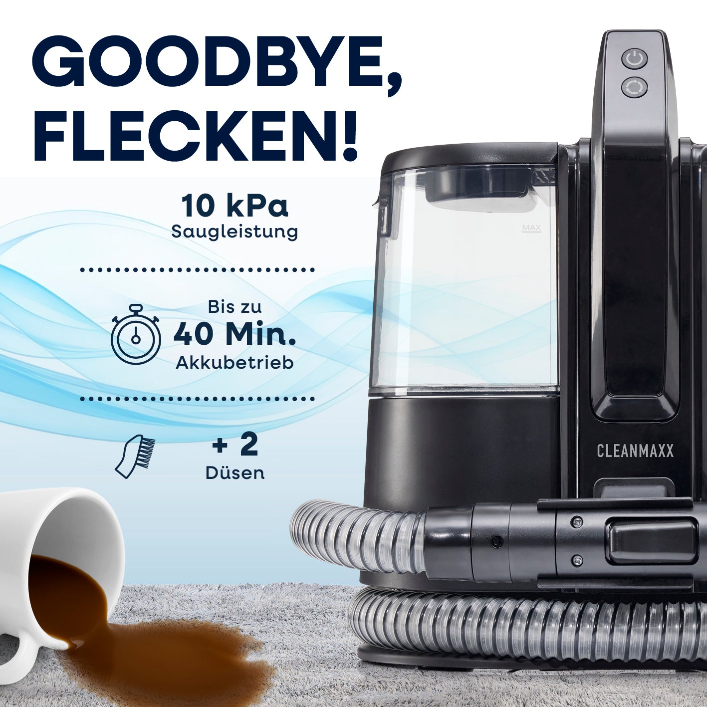Akku-Polster- & Teppichreiniger Pro - 22 V - Schwarz