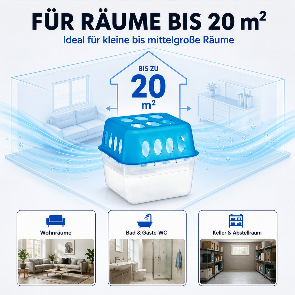 Luftentfeuchter-Set, 2 Behälter inkl. 4 Beutel