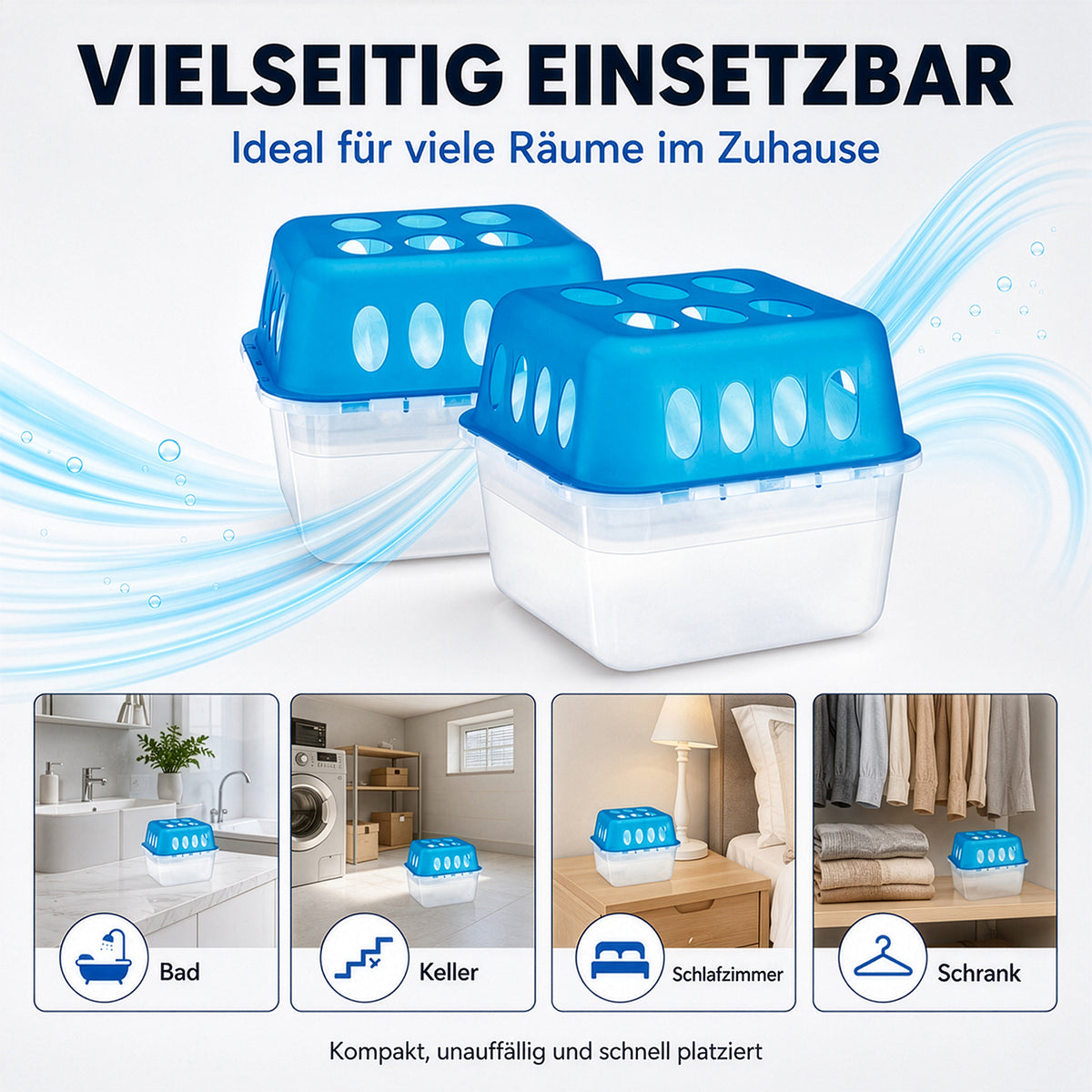 Luftentfeuchter-Set, 2 Behälter inkl. 4 Beutel