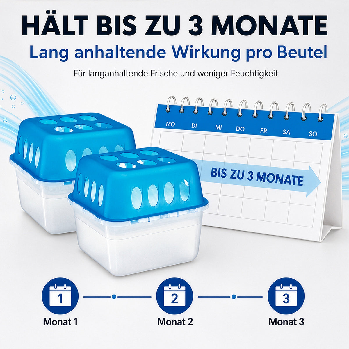 Luftentfeuchter-Set, 2 Behälter inkl. 4 Beutel