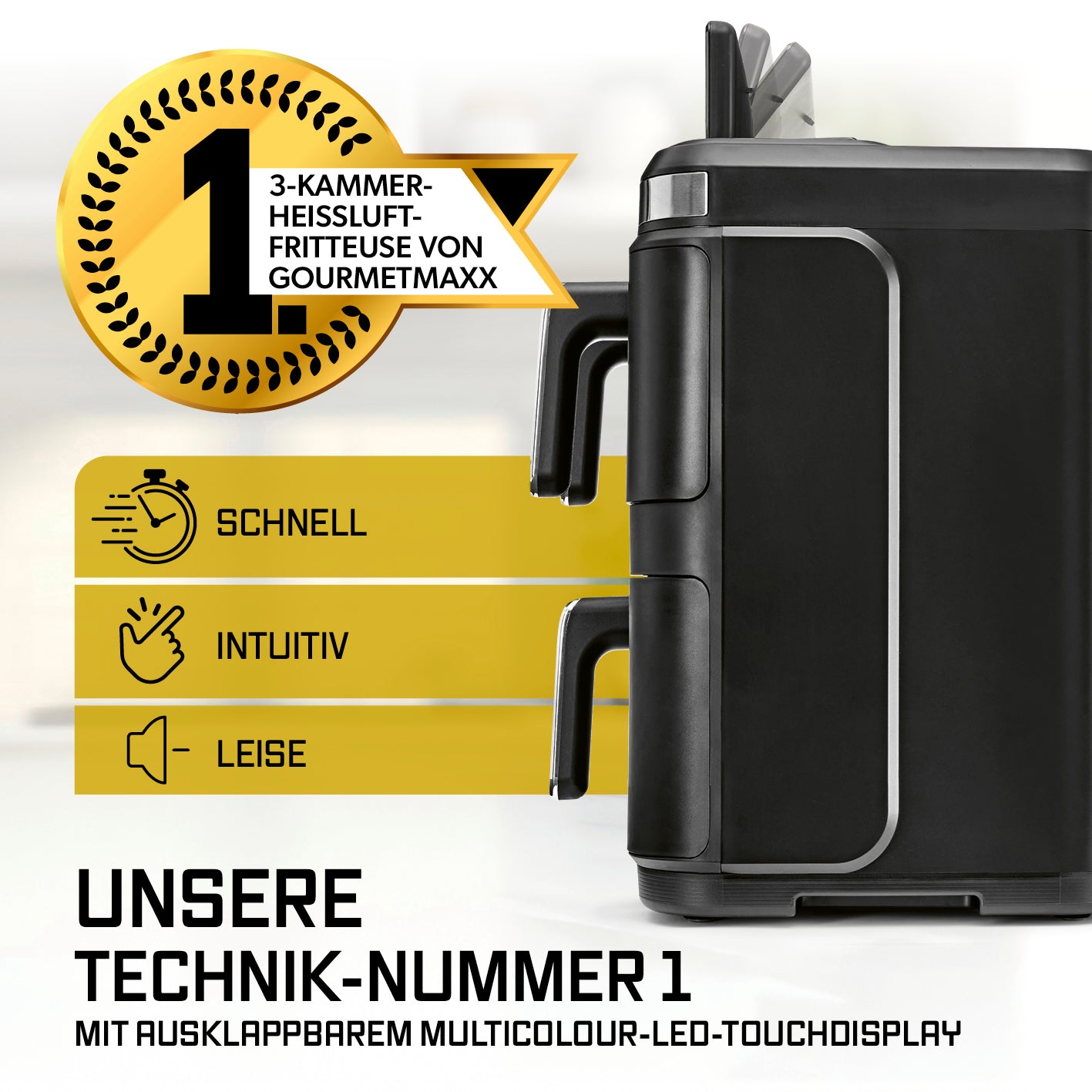 FryUp3 Vertikale 3-Kammer-Heißluftfritteuse - 17 l