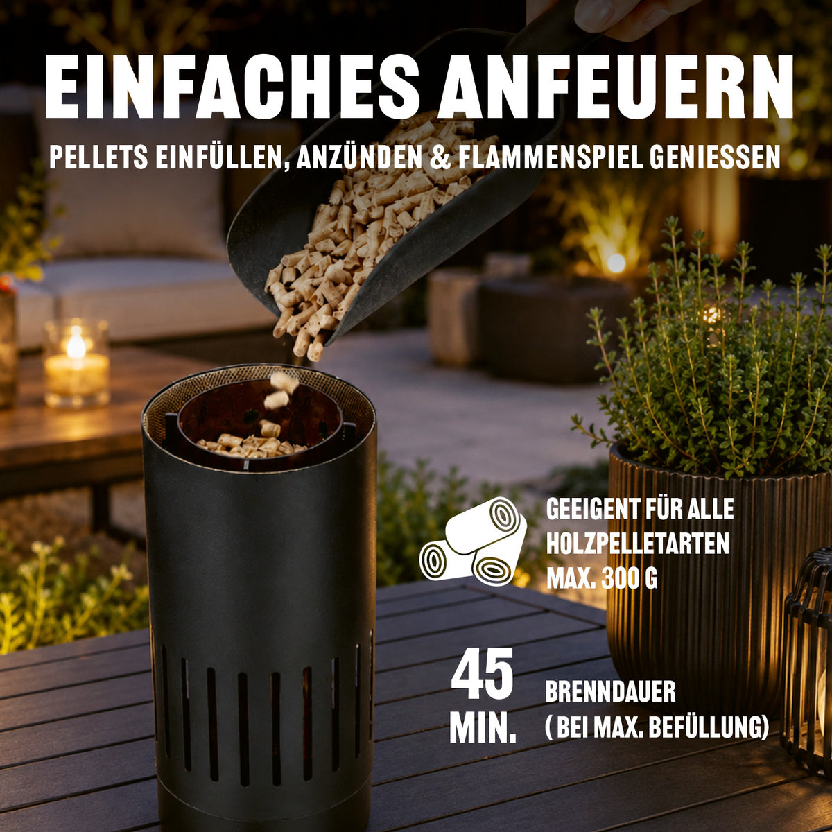 Tisch-Pellet-Fackel