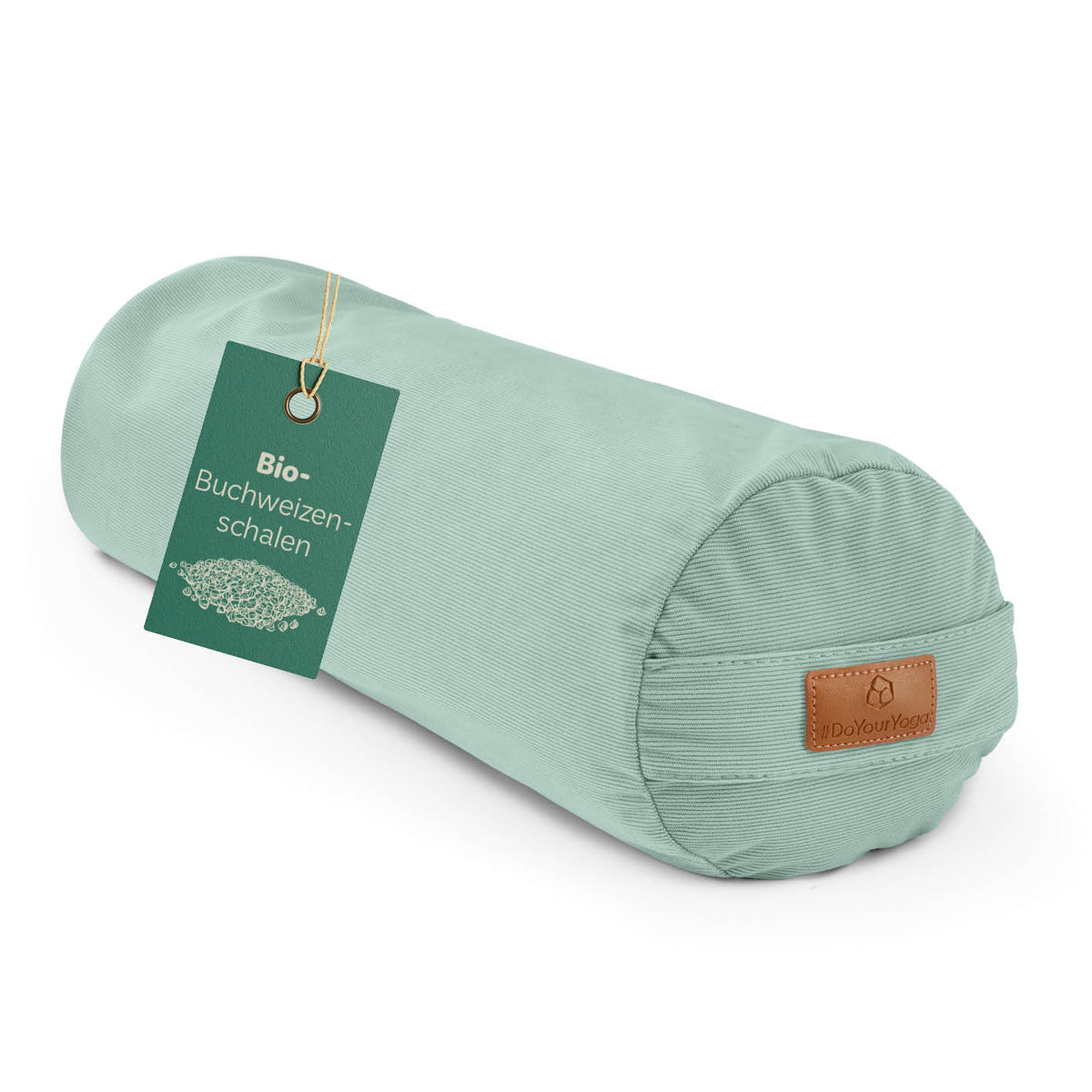 Yoga-Bolster Tarik - gefüllt mit Bio-Buchweizenschalen - 68 x 22 x 22 cm - Pastellgrün