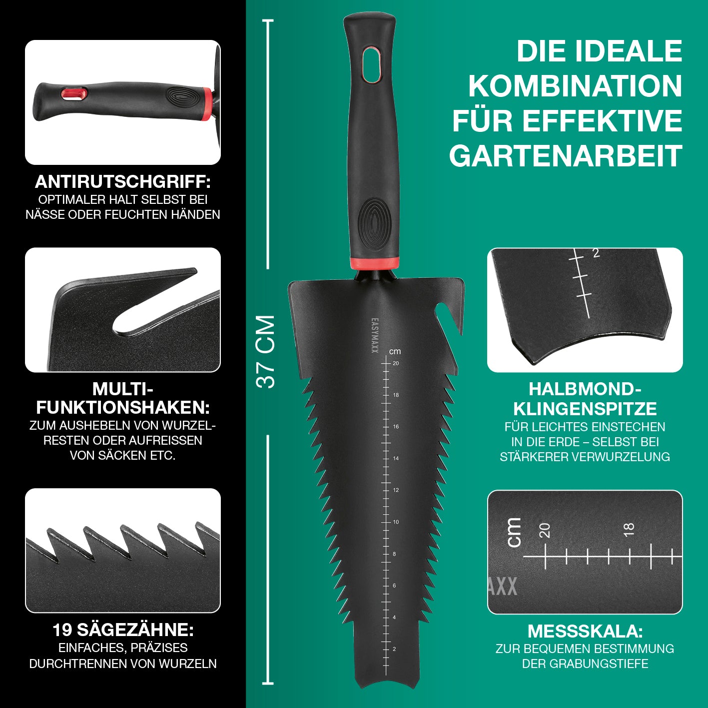 Gartenwerkzeug-Set mit Wurzelsägefunktion - 2-tlg.