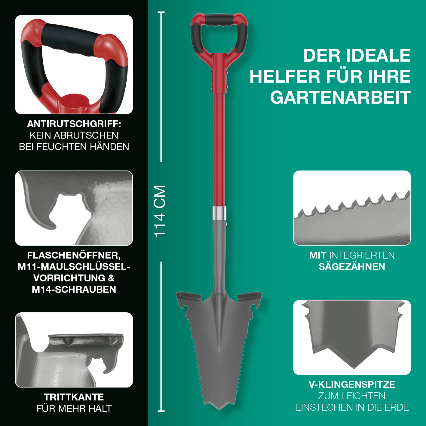 Gartenwerkzeug-Set mit Wurzelsägefunktion - 2-tlg.