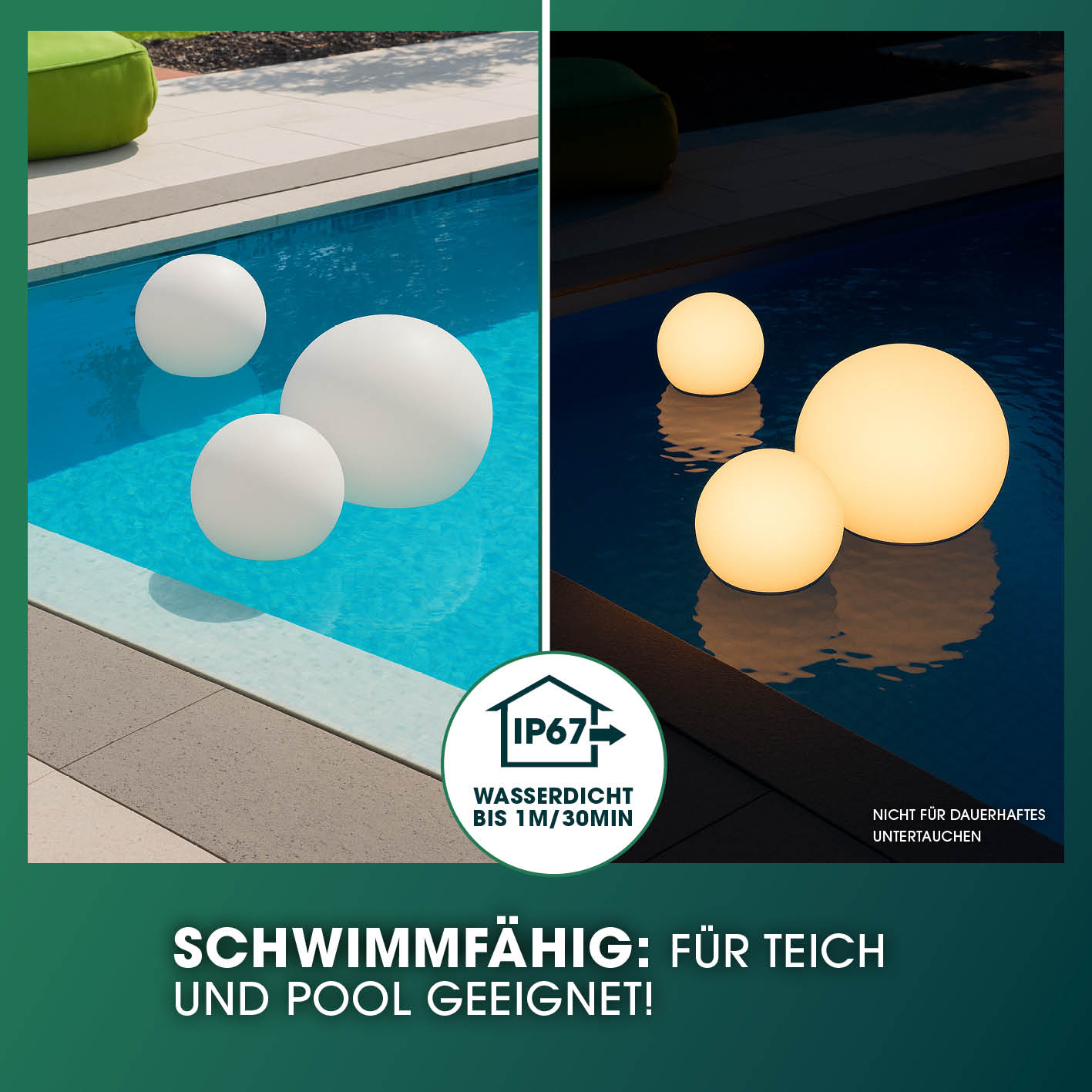 Solar-Dekokugel 3er-Set mit Fernbedienung - 20, 30, 40 cm