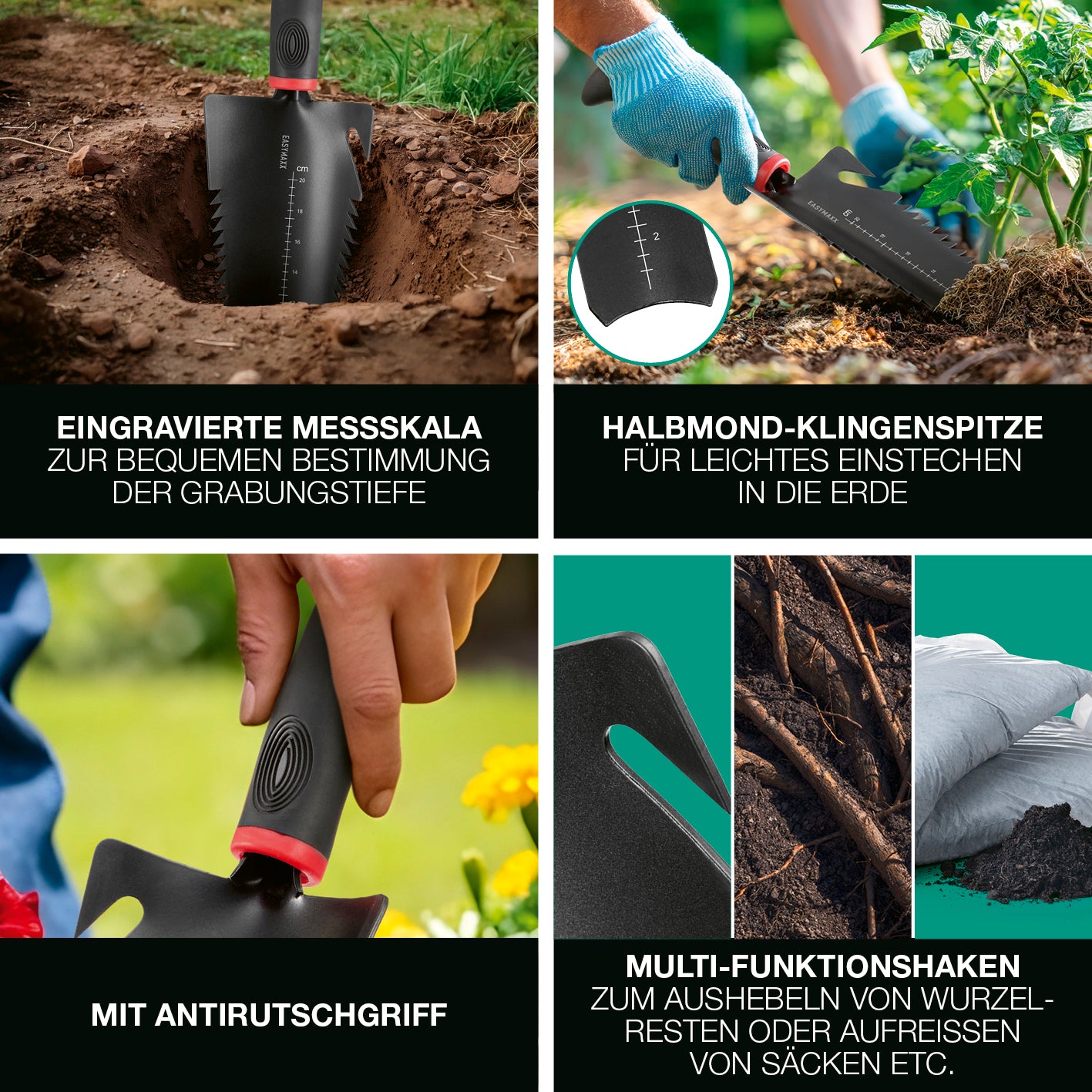 Gartenwerkzeug-Set mit Wurzelsägefunktion - 3-tlg.