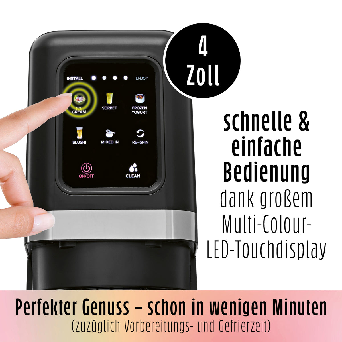SmoothUp Touch Eismaschine + 3 Eisbecher