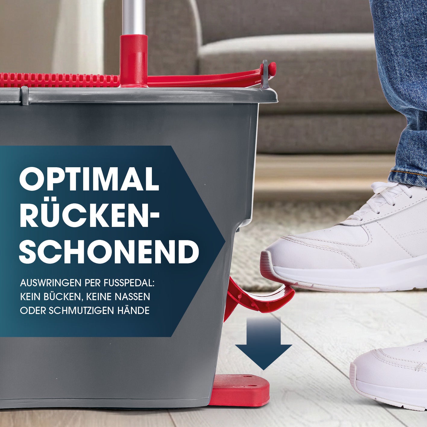 Power-Wischmopp + Aufsatz 2er-Set