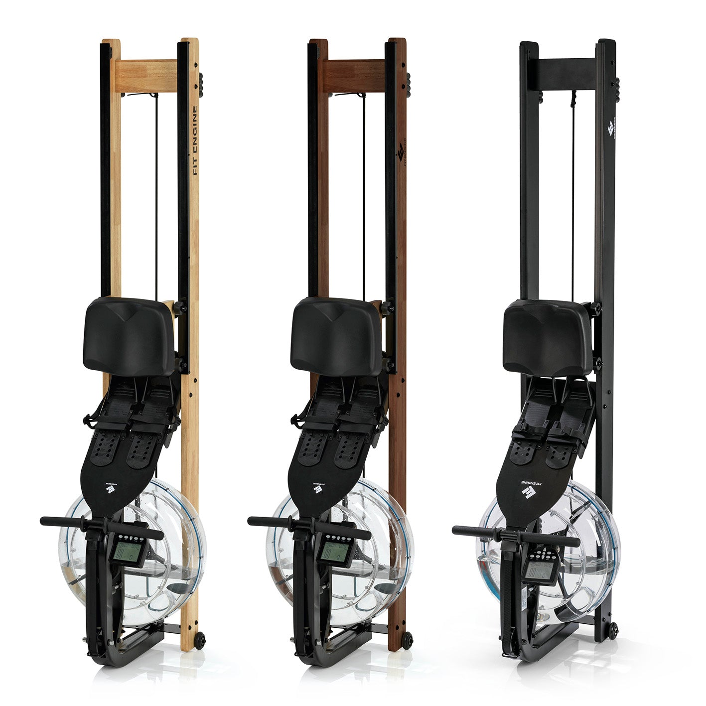Wasser-Rudergerät Smart - schwarz für effektives Ganzkörpertraining mit kabelloser Verbindung und kompatibel mit Trainings-Apps.