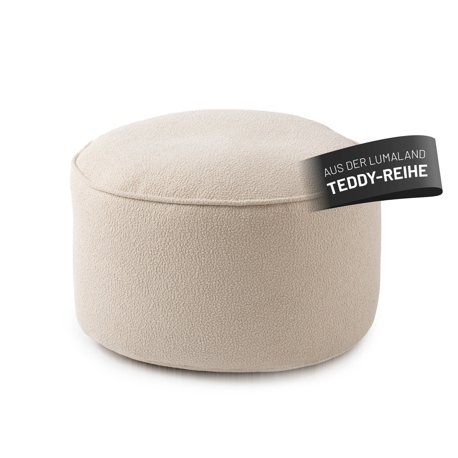 Sitzsack Pouf aus der LUMALAND Teddy-Reihe - Beige