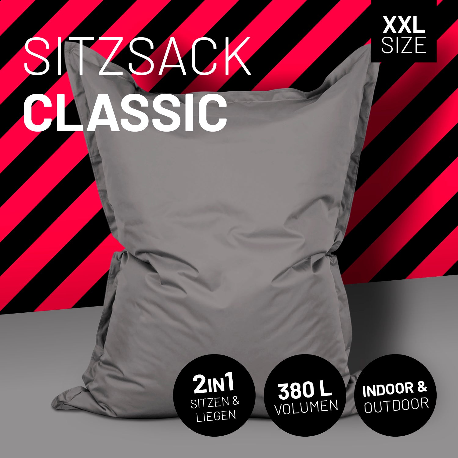 Sitzsack Classic XXL (380 L) - indoor & outdoor - Grau