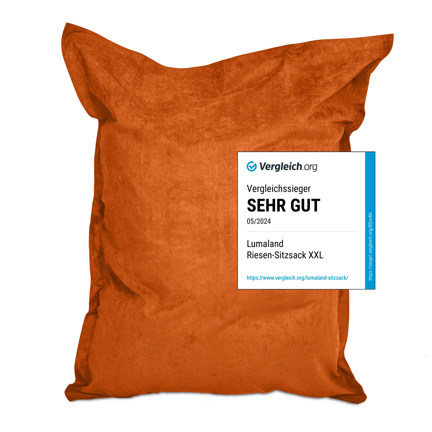 XXL Microvelours Sitzsack (380 L) - indoor - Orange