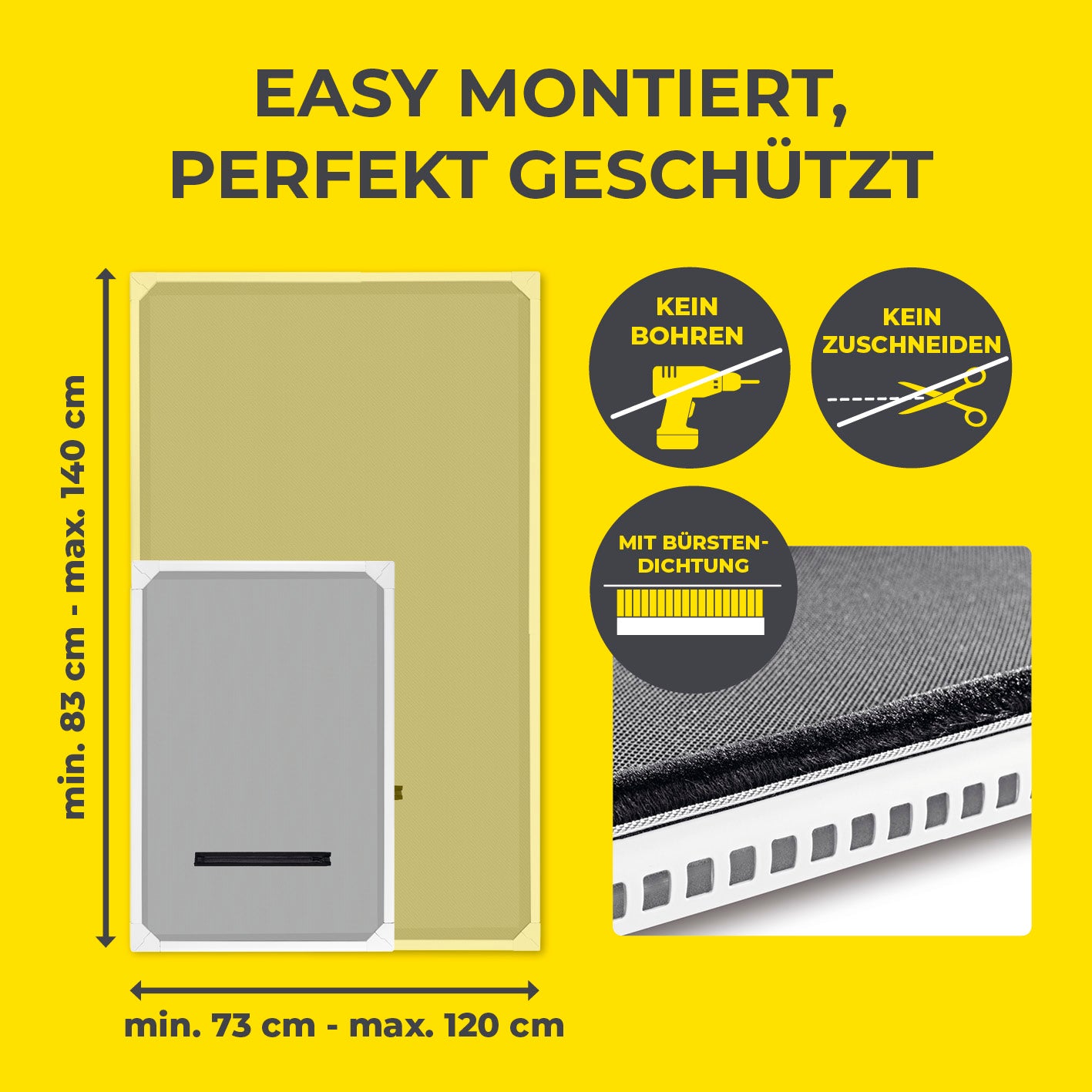 Teleskop-Insektenschutzgitter für Dachfenster - 2er-Set