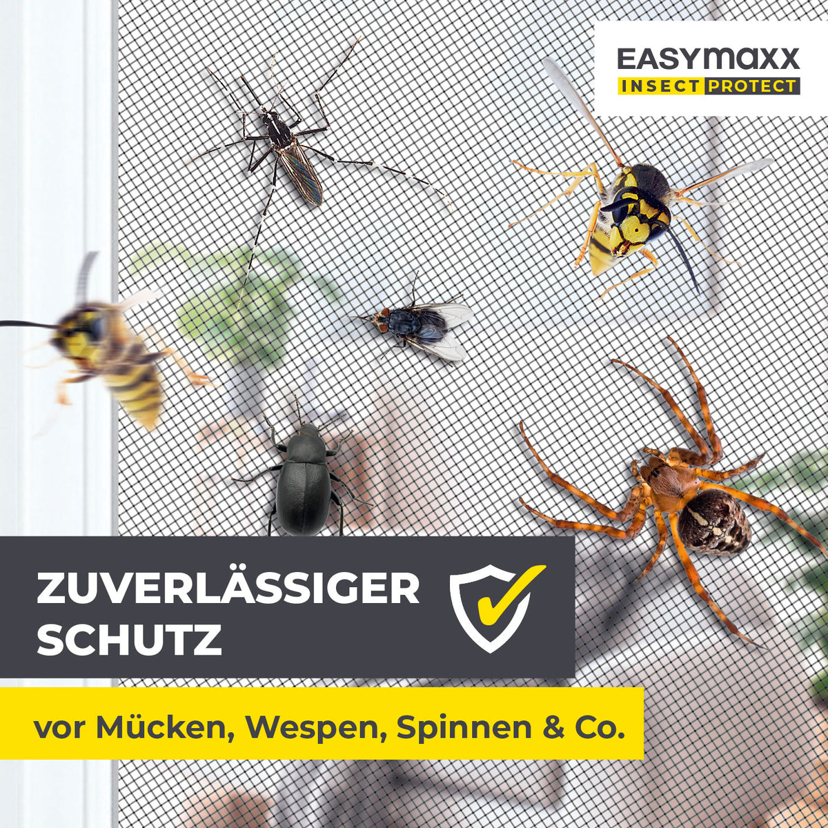 Insektenschutzgitter mit Magnetbefestigung - 4er-Set