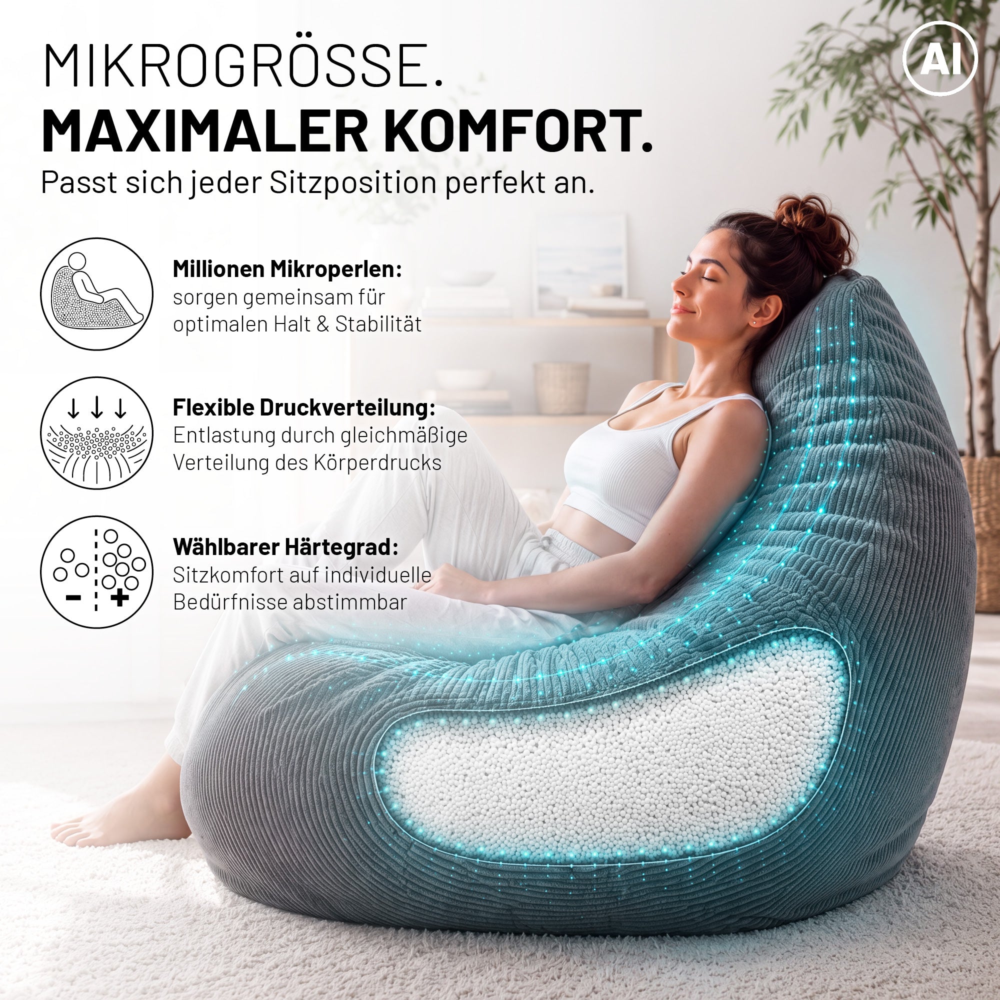 EPS Perlen (150 L) - Sitzsack Füllung - Nachfüllpack
