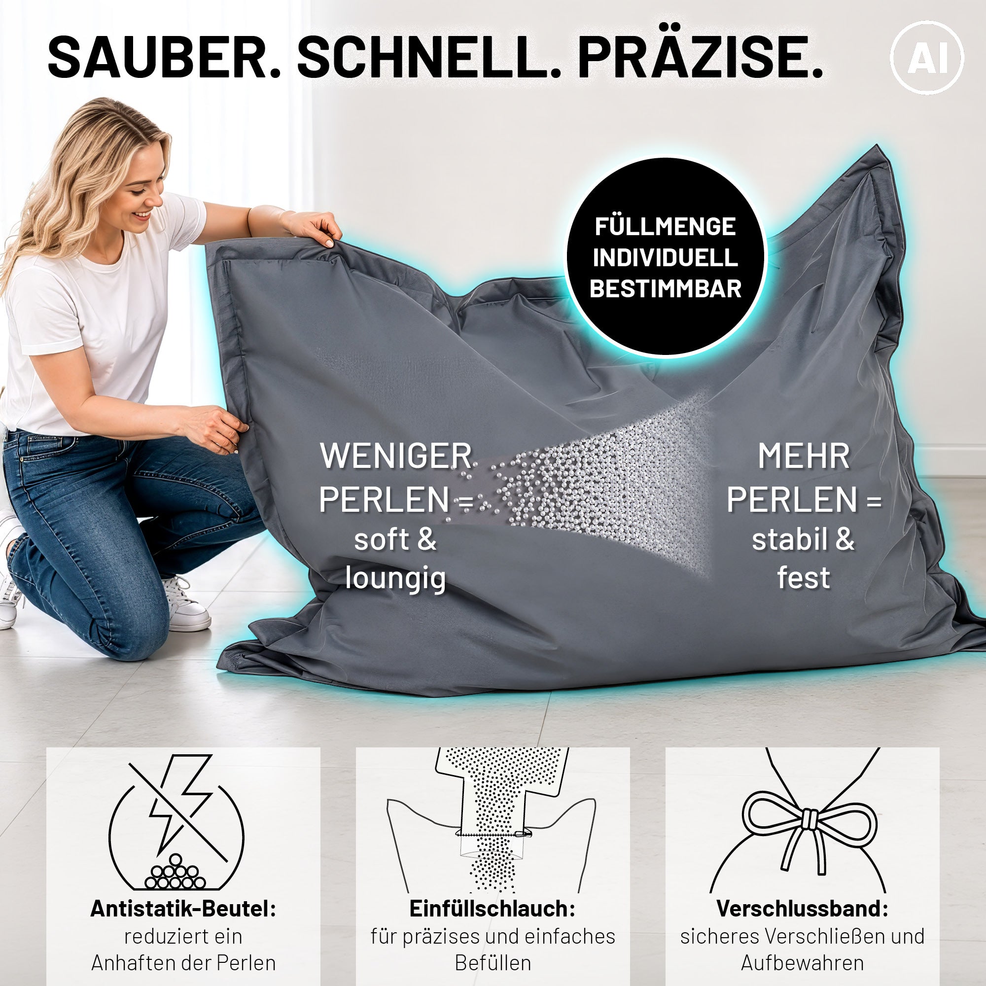 EPS Perlen (300 L) - Sitzsack Füllung - Nachfüllpack