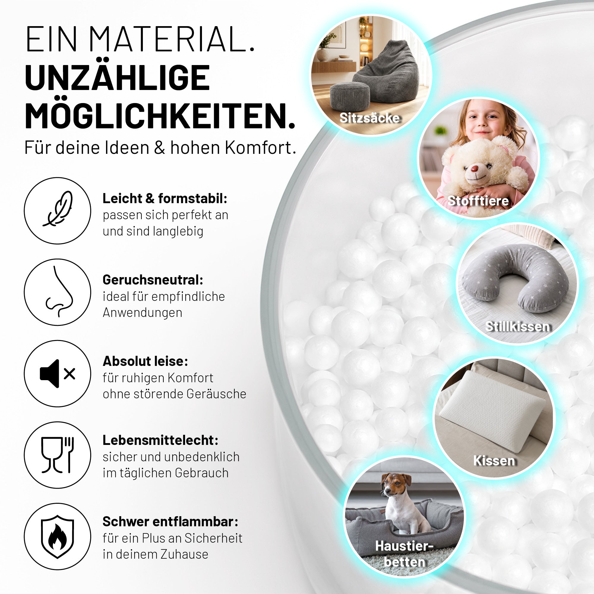 EPS Perlen (300 L) - Sitzsack Füllung - Nachfüllpack