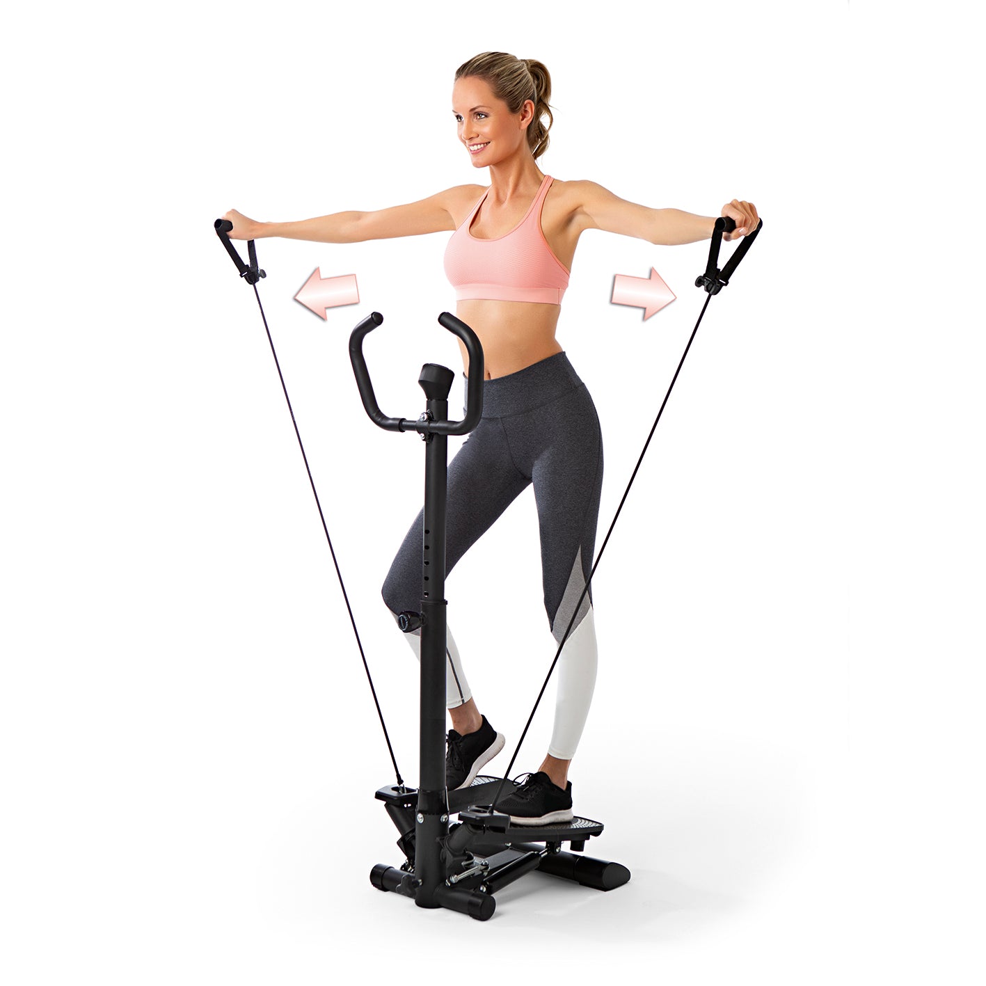 Fitnesstrainer Swing Stepper mit 2 Expanderbändern