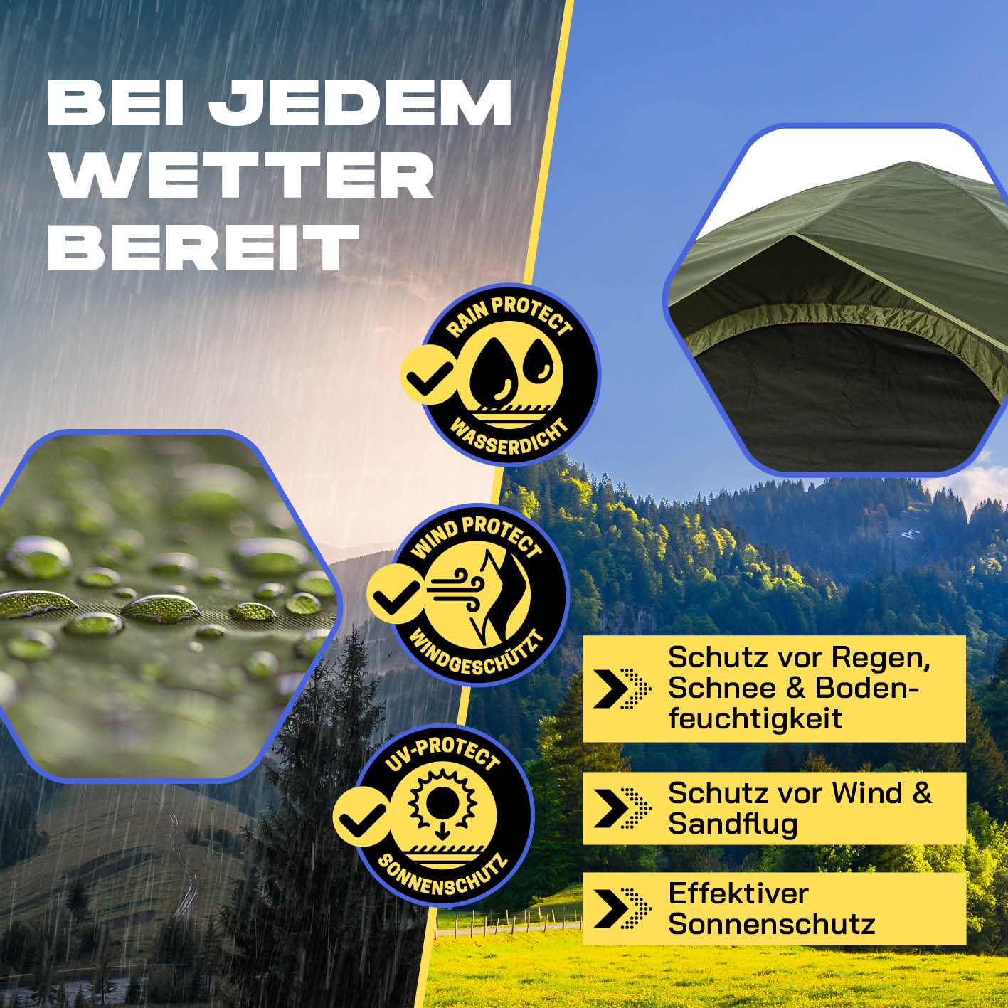 Pop-up-Wurfzelt für 4 Personen - grün