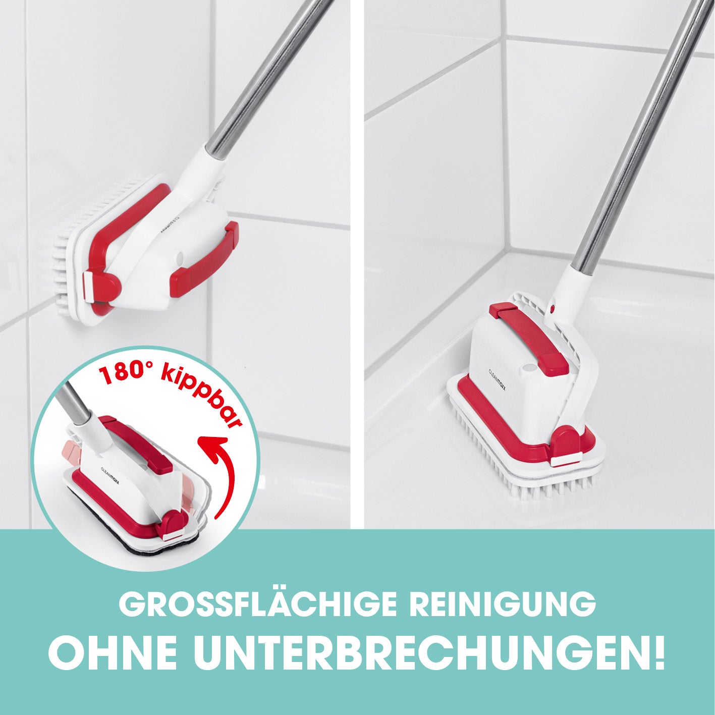Akku-Scheuerbürste - weiß/rot