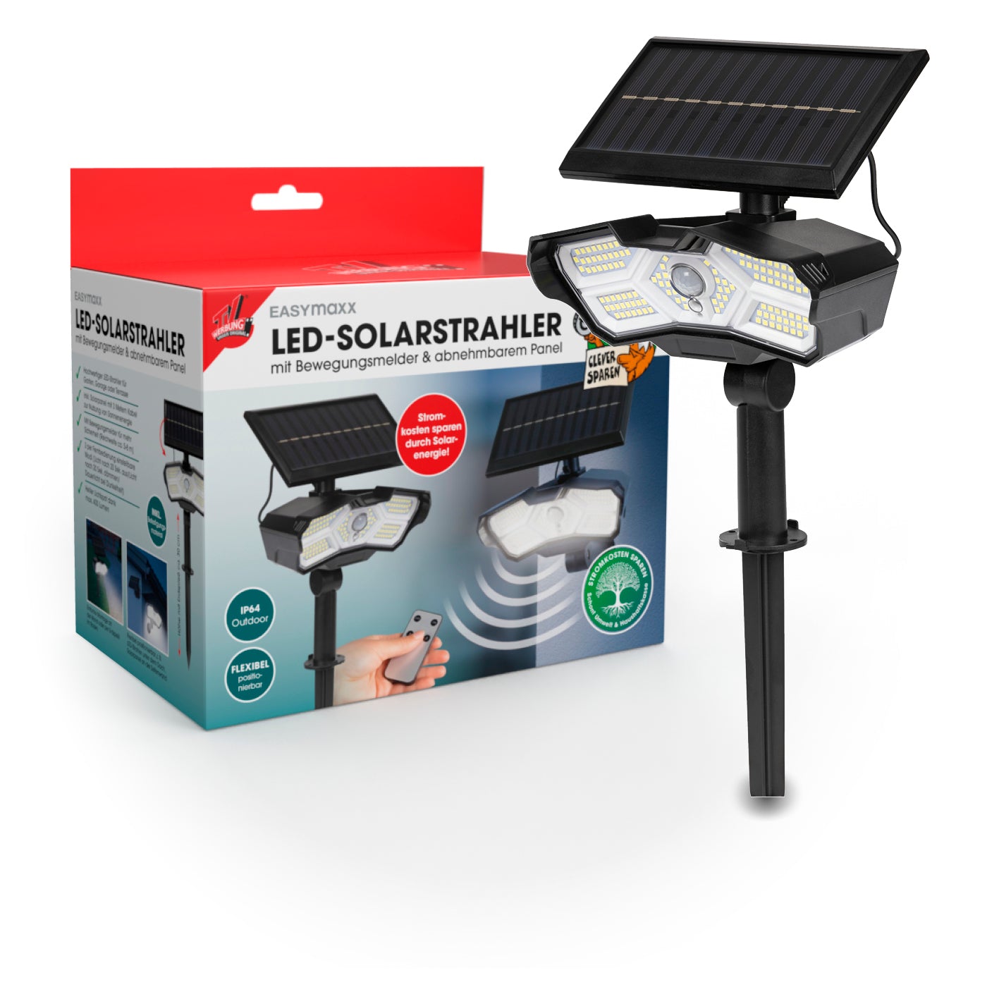 LED-Solarstrahler mit Bewegungsmelder