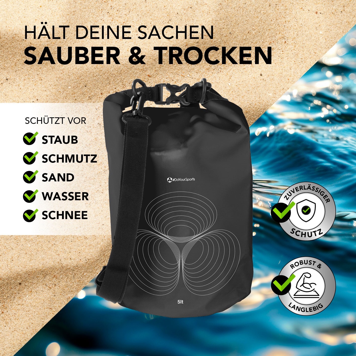 Dry Bag 5L - Schwarz