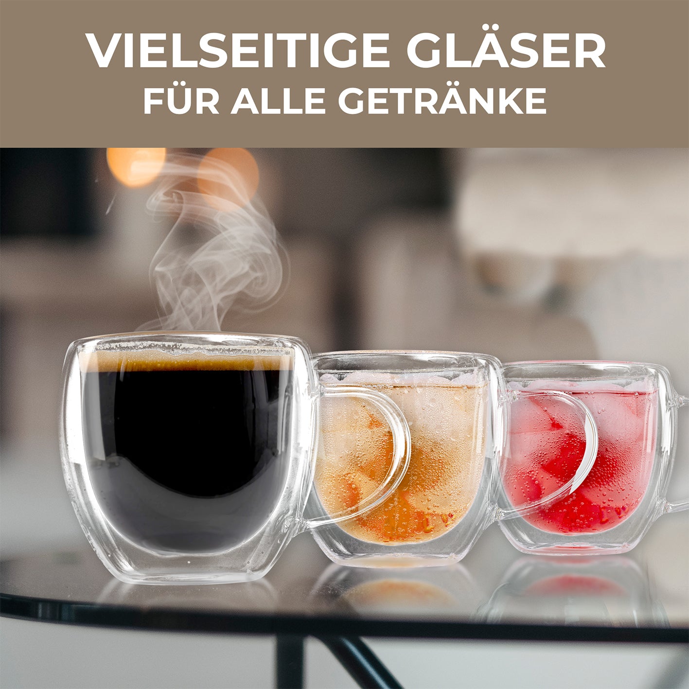 Doppelwandige Gläser - 6er-Set - 80 ml