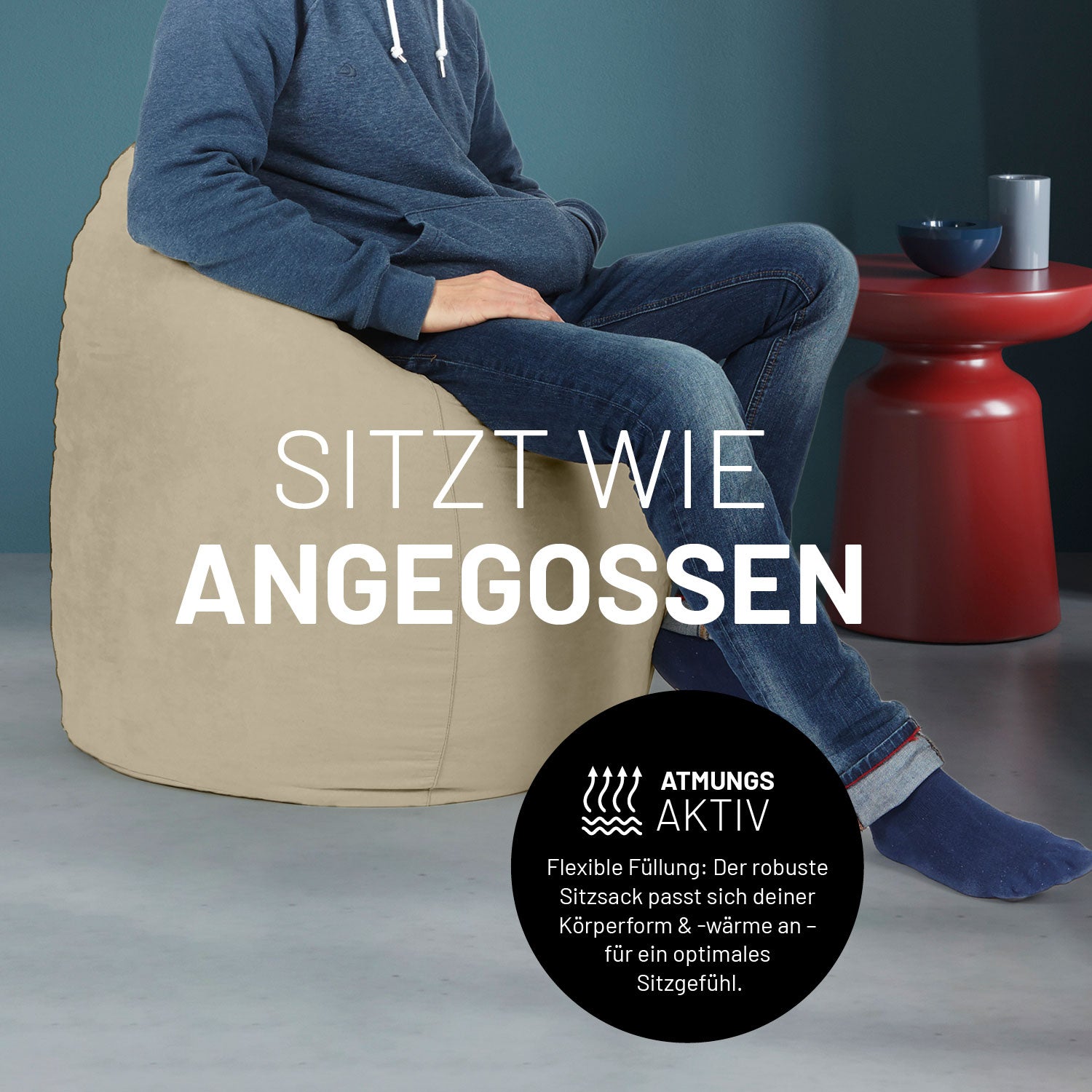 Luxury XL Sitzsack (120 L) - indoor - Beige