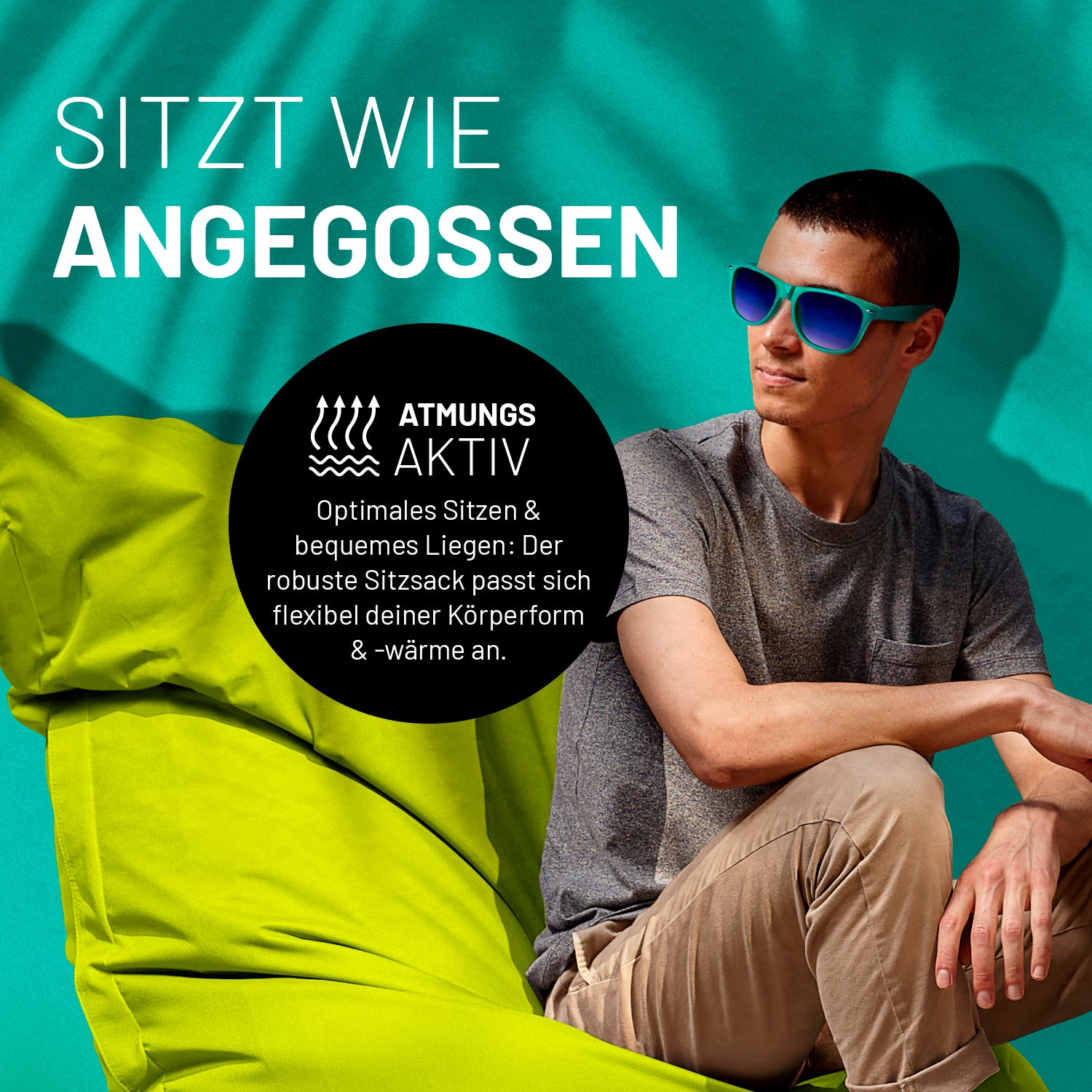 Sitzsack Classic XXL (380 L) - indoor & outdoor - Apfelgrün