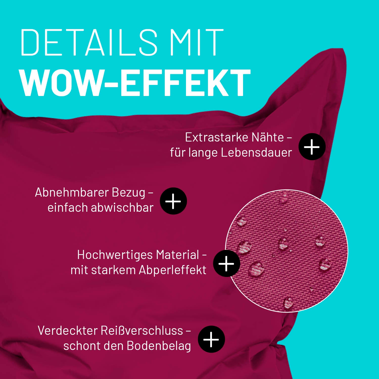 Sitzsack Classic XXL (380 L) - indoor & outdoor - Rotwein